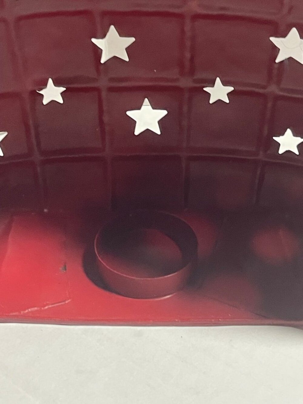 Metal Apple Star Cutout Tea Light Candle Holders Red Set Of 2 Rustic Home Decor - Picture 12 of 16